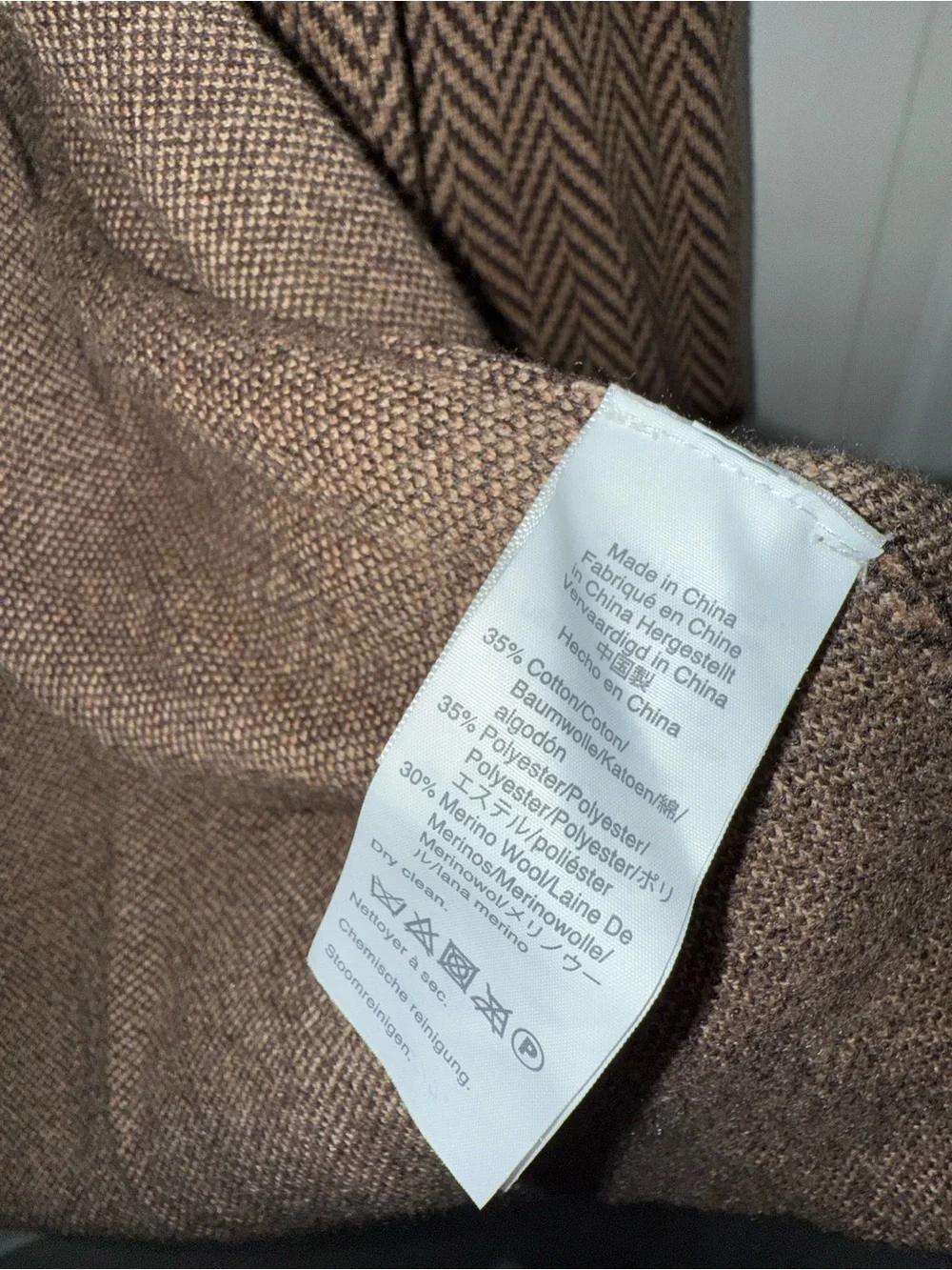 J.Crew Brown Herringbone Open Cardigan Coat